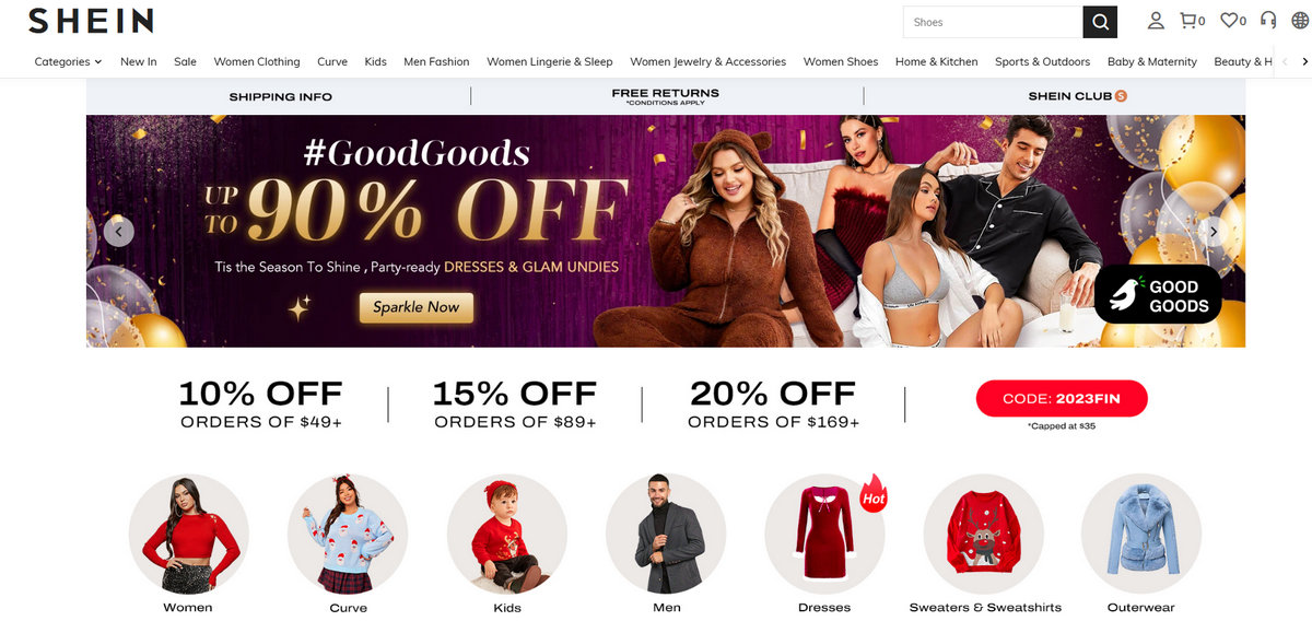 SHEIN - one of the largest ecommerce platforms in 2024
